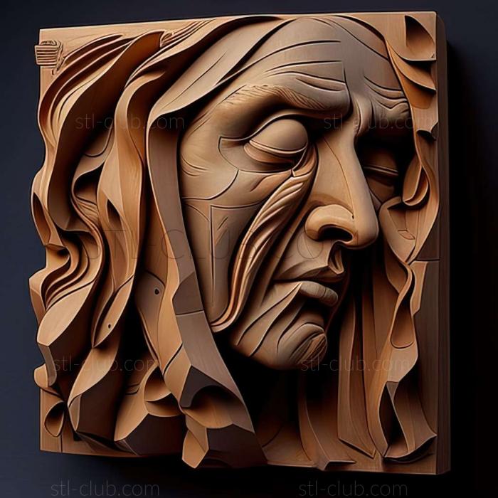 3D мадэль Джон Поточник, американский художник. (STL)